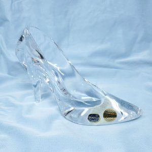 Bohemia Czech Lead Crystal Glass Princess Cinderella Slipper High Heel Shoes